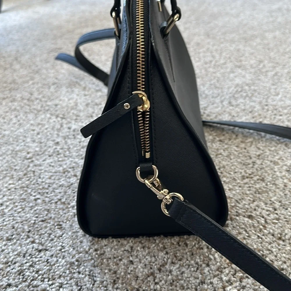 kate spade new york Laurel Way Leather Reiley Satchel, Black, Like New - Picture 6 of 12